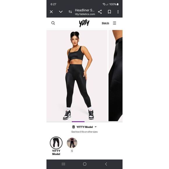 New XL Fabletics Yitty Black Headliner Shaping High Waist Leggings Shapewear - Picture 1 of 10